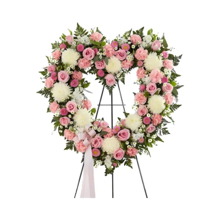 CORONA DE CORAZÓN FUNEBRE F16
