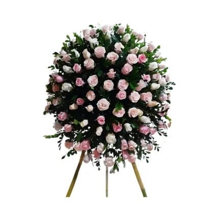 Lágrima Fúnebre Grande de Rosas Blancas y rosadas F47